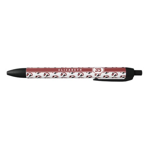 custom athlete name maroon black volleyballs black ink pen