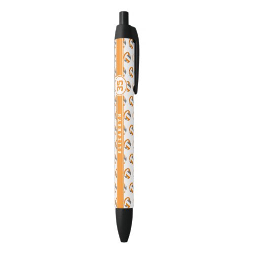 custom athlete name orange gray volleyballs black ink pen