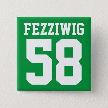 Custom Athlete Player Number & Name Square Pin by Team_Lawrence at Zazzle
