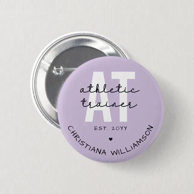 Personal Trainer Button Custom Athletic Trainer AT athletic training Button | Zazzle