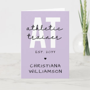 Custom Athletic Trainer AT athletic training Card