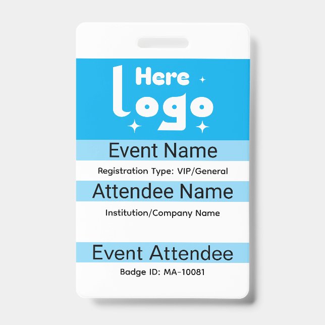 Custom attendee badge conference (Front)
