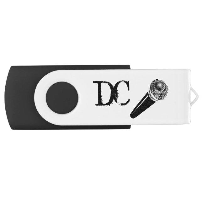Custom audio mic microphone swivel USB flash drive (Front)
