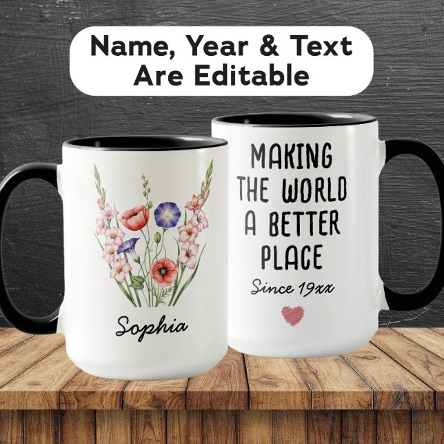 Custom August Birth Flower - Personalized Name Mug (Creator Uploaded)