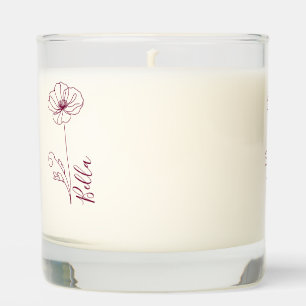 Custom August Poppy Birth Flower Gift for Birthday Scented Candle