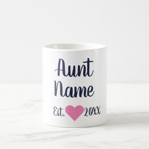 Custom Aunt Established Navy Mug