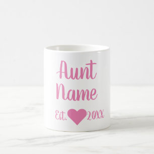 Custom Aunt Established Pink Mug
