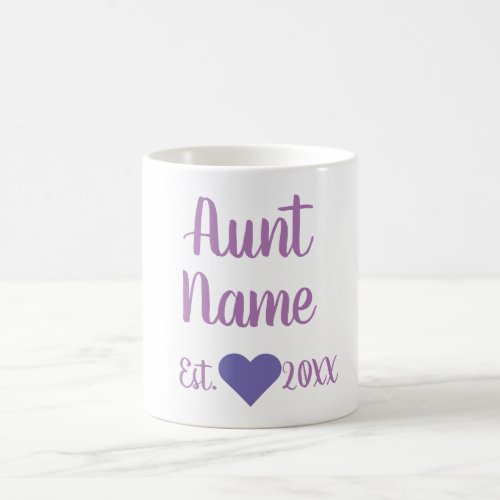 Custom Aunt Established Purple Mug