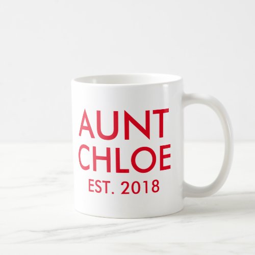 Custom Aunt Mug  New baby Pregnancy Announcement