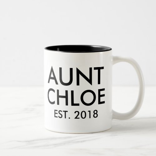 Custom Aunt Mug  New baby Pregnancy Announcement