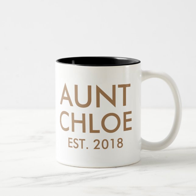 Custom Aunt Mug | New baby Pregnancy Announcement (Right)