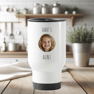 "Custom Aunt   Personalized Photo Gift  Travel Mug