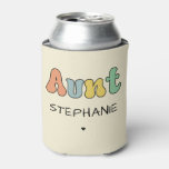 Custom Aunt Retro Gift | Auntie Personalized Can Cooler