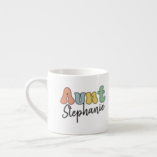 Custom Aunt Retro Gift  Auntie Personalized Espresso Cup