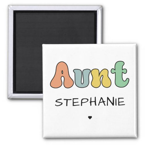 Custom Aunt Retro Gift  Auntie Personalized Magnet