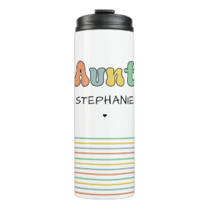 Custom Aunt Retro Gift Auntie Personalized Thermal Tumbler