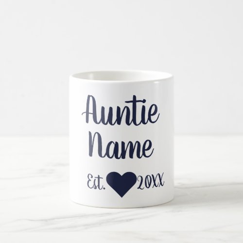 Custom Auntie Established Navy Mug