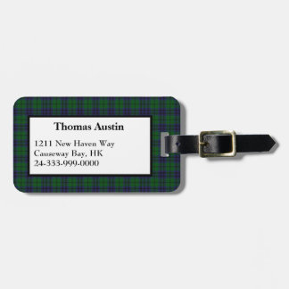 Custom Austin Tartan Plaid Luggage Tag
