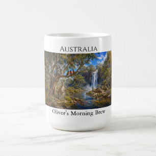 Custom Australia Wildlife & Waterfall Men's Gift Coffee Mug