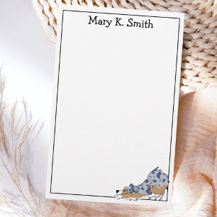 Custom Australian Shepherd Cute Dog Art Stationery
