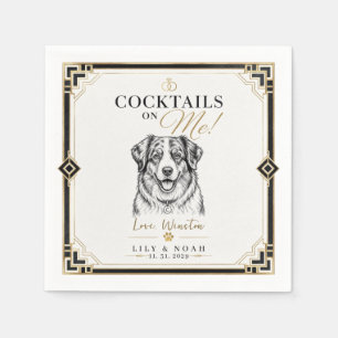 Custom Australian Shepherd Wedding Cocktails Dog Napkins