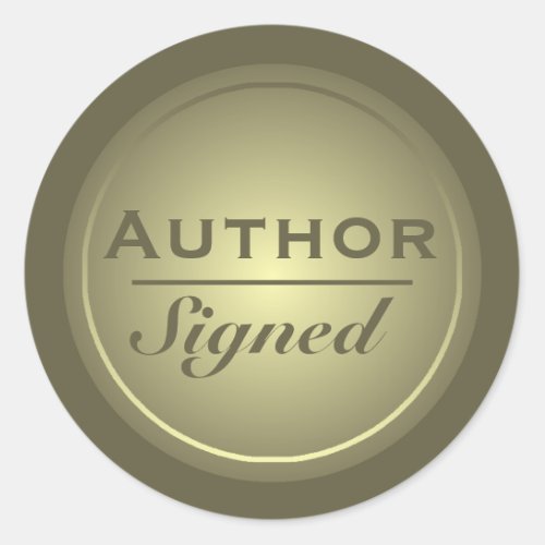 Custom Author Signed Classic Round Sticker