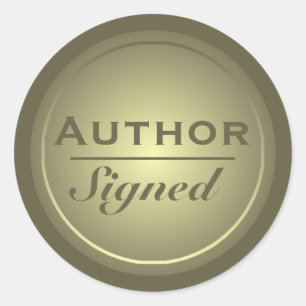 Custom Author Signed Classic Round Sticker