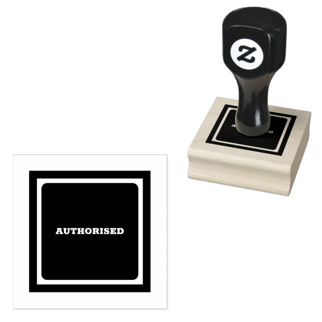 Custom AUTHORISED Text Elegant Seal Crafted Office Rubber Stamp (Stamped)