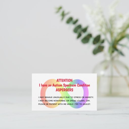 Custom Autism Alert Cards For Organisation/Group Zazzle