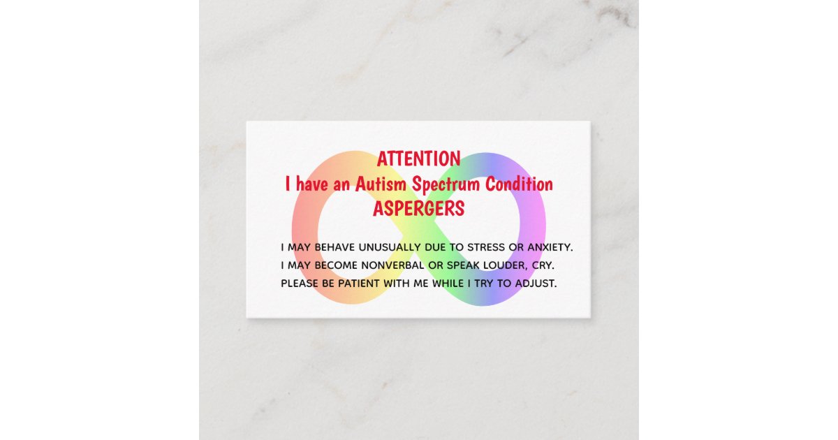 Custom Autism Alert Cards For Organization/Group | Zazzle.com