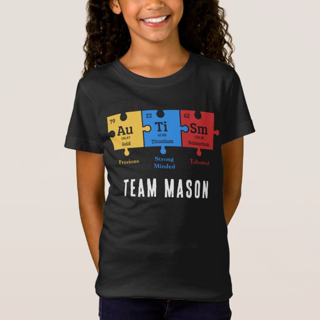 Custom Autism Awareness Campaign Matching Team T-Shirt (Front)