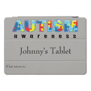 Custom Autism Awareness Disability Travel School iPad Pro Cover