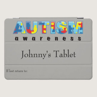 Custom Autism Awareness Disability Travel School iPad Pro Cover