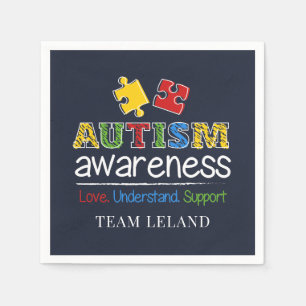 Custom Autism Awareness Love Understand Support Napkins