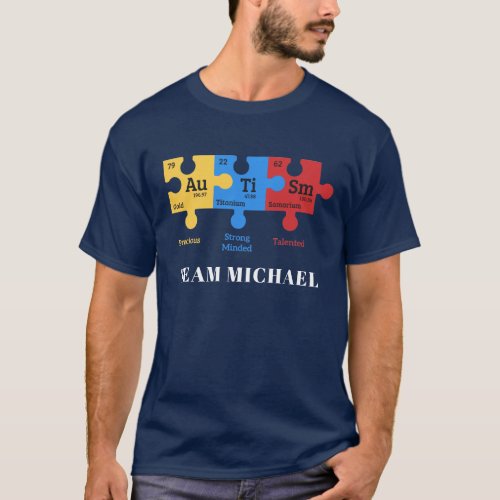 Custom Autism Awareness Matching Family Dad T_Shirt