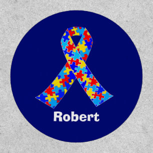 Custom Autism Awareness Ribbon Blue Patch