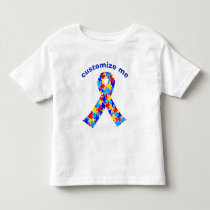 Custom Autism Awareness Ribbon Puzzle Piece Toddler T-shirt