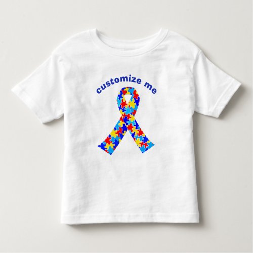 Custom Autism Awareness Ribbon Puzzle Piece Toddler T_shirt