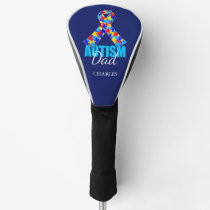 Custom Autism Dad Blue Ribbon Golf Head Cover