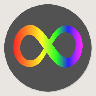 Custom Autism Infinity Rainbow Symbol ID ALERT Classic Round Sticker