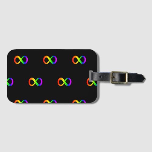 Custom Autism Infinity Rainbow Symbol ID ALERT Luggage Tag