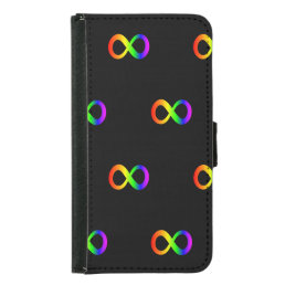 Custom Autism Infinity Rainbow Symbol ID ALERT Samsung Galaxy S5 Wallet Case