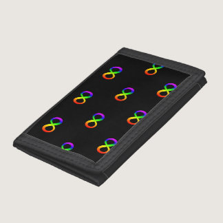 Custom Autism Infinity Rainbow Symbol ID ALERT Trifold Wallet