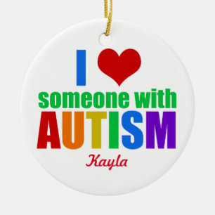 Custom Autism Love Ceramic Ornament
