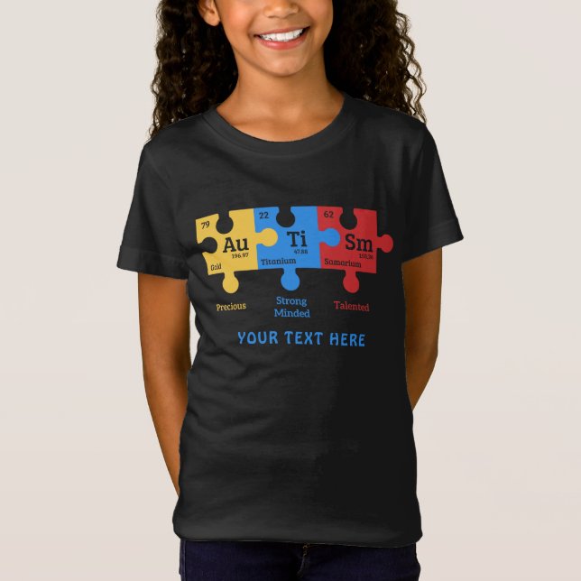 Custom Autism Periodic Table Elements T-Shirt (Front)