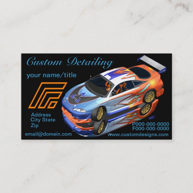 Custom Auto Detailing Business Cards (Front)