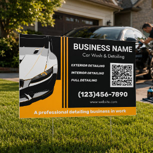 Custom Auto Detailing & Car Wash Live yard Sign