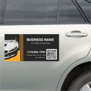 Custom Auto Detailing & Car Wash QR code Magnet
