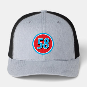 Custom auto racing number logo cap
