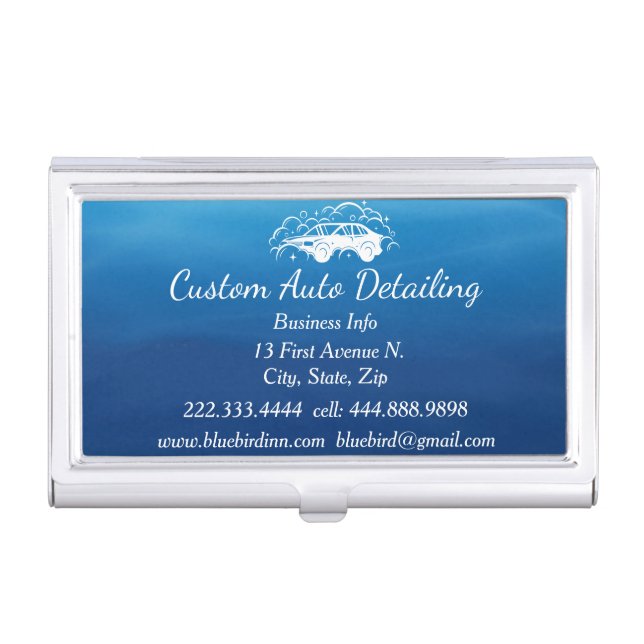 Custom Auto Vehicle Detailer Car Wash  Business Ca Card Case (Front)